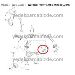 SALINCAK BURCU (FİŞEK) ÖN SAĞ & SOL  MG HS 2018-> 10094236