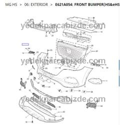 MG ÖN TAMPON IZGARA SAĞ MG HS 2022-2024 10597337