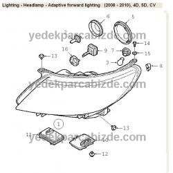 SAAB SAĞ FAR / 9-3 / 2008-2010 (ADAPTİF XENON) / 12842066