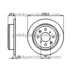 ROVER FREN DİSKİ ARKA 25 / 200 / 45 / 400 / MG EGP1254PR - EGP1254 - GBD90817 
