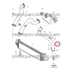 VOLVO S40 / V50 / C30 INTERCOOLER (TURBO) HORTUMU SOL KOMPLE 31273520