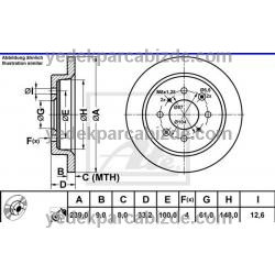HONDA JAZZ ARKA FREN DİSKİ TAKIM 2008-2012