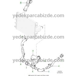 JAGUAR TURBO (INTERCOOLER) HORTUMU  XF C2C36495 - XR832976 - C2C34773