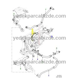 JAGUAR RADYATÖR HORTUMU ÜST EK PARÇASI XF C2Z28162