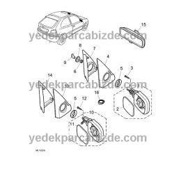 ROVER AYNA BAKALİTİ (KAPIDAKİ ÜÇGEN PLASTİK PARÇA) SAĞ 200 CRJ100180PMD - CRK10012PMD