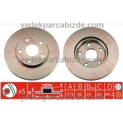 TOYOTA COROLLA DİZEL ÖN FREN DİSKİ TAKIM 2007-2012
