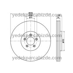 JAGUAR ÖN FREN DİSKİ (355mm) / S-TYPE / XJ / XF / XK / 2006-> C2C25337