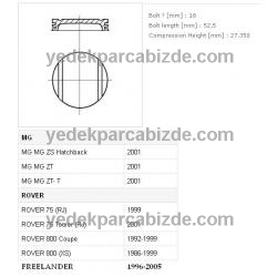 ROVER & LAND ROVER PİSTON + SEGMAN FREELANDER / 75  V6 BENZİNLİ / LFL10552