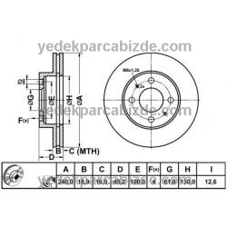 NISSAN ÖN FREN DİSKİ TAKIM 1990-1996 / SUNNY / 4020660Y01