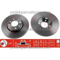 NISSAN BENZİNLİ ÖN FREN DİSKİ TAKIM / NOTE / 2006-2012 / 40206AX603