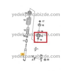 AMORTİSÖR TABLA+BİLYA TAKIM ÖN FORTWO